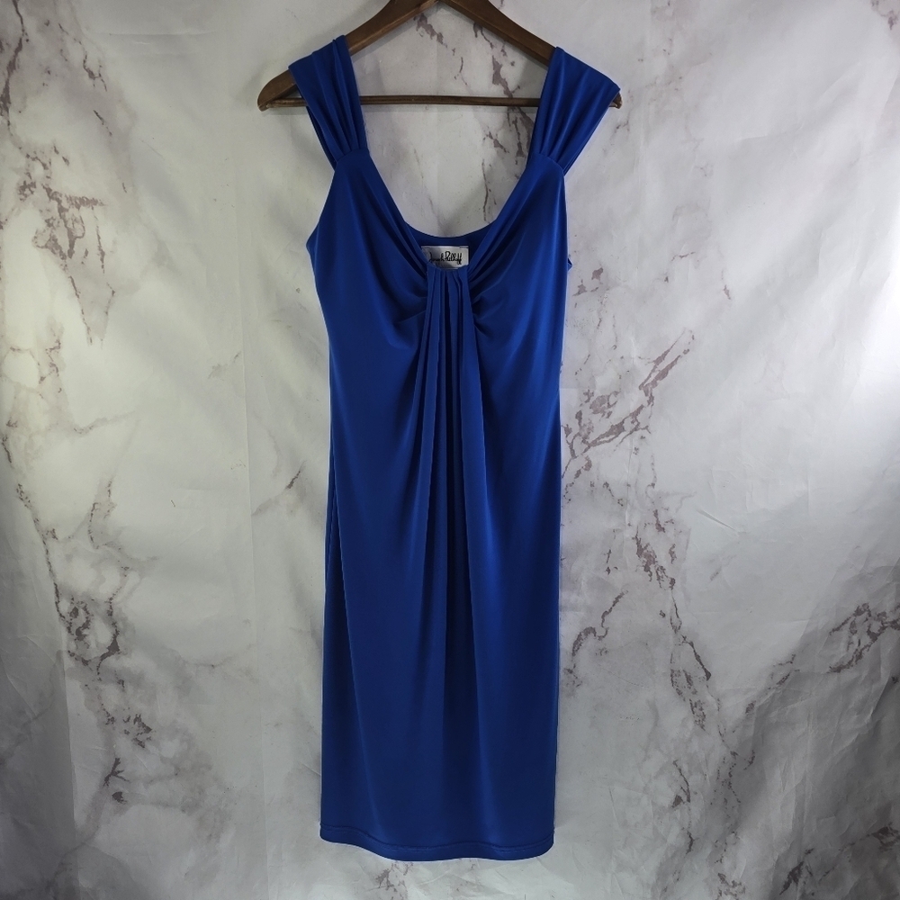 Joseph Ribkoff Dress Women 8 Medium Royal Blue Bodycon Pencil Mini Stretch Twist